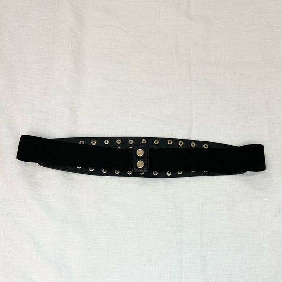 Faux Leather & Elastic Studded Belt - Picture 3 of 7